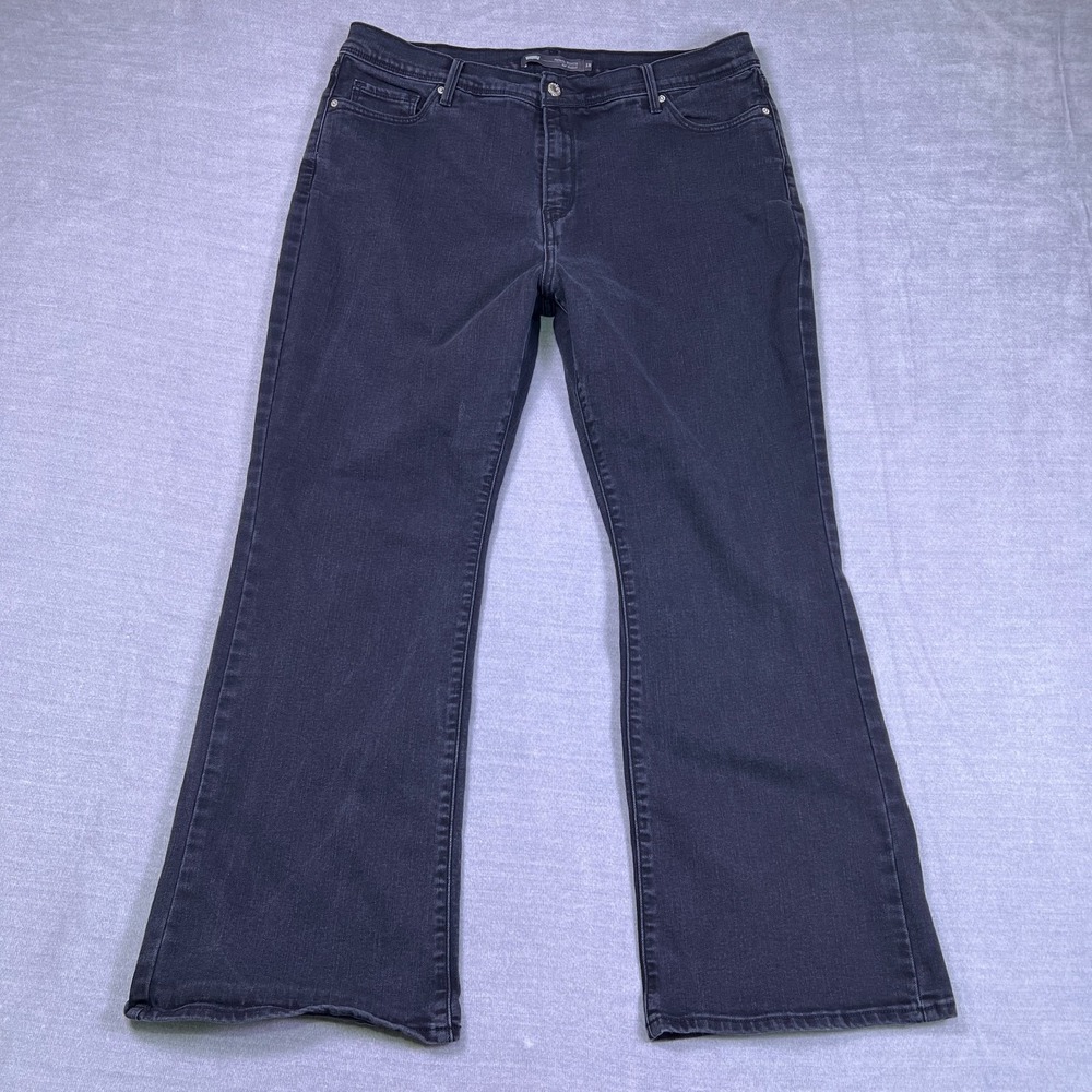 Levi's 512 Perfectly Slimming Stretch High Rise Bootcut Jeans Womens 18 Black